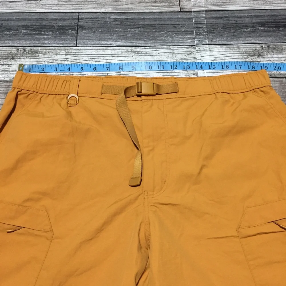 Uniqlo Belted Hiking Cargo Shorts Men’s XL Orange Yellow (Inseam 8)